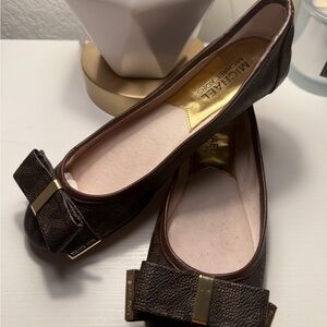 Michael Kors Dark Brown Loafers with Gold Accents